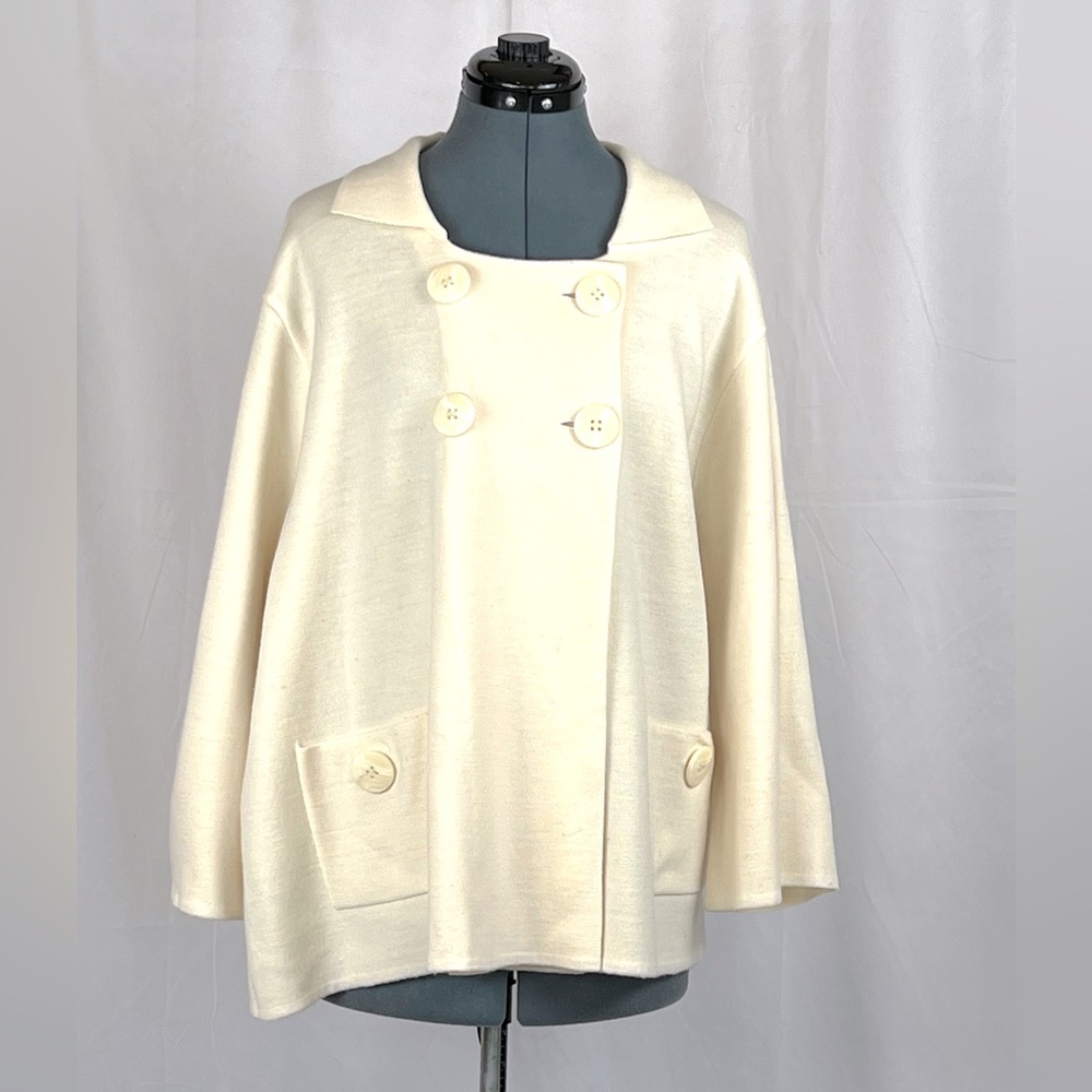 Covington Woman Ivory Double Breasted Cropped Blazer 20-22w 853